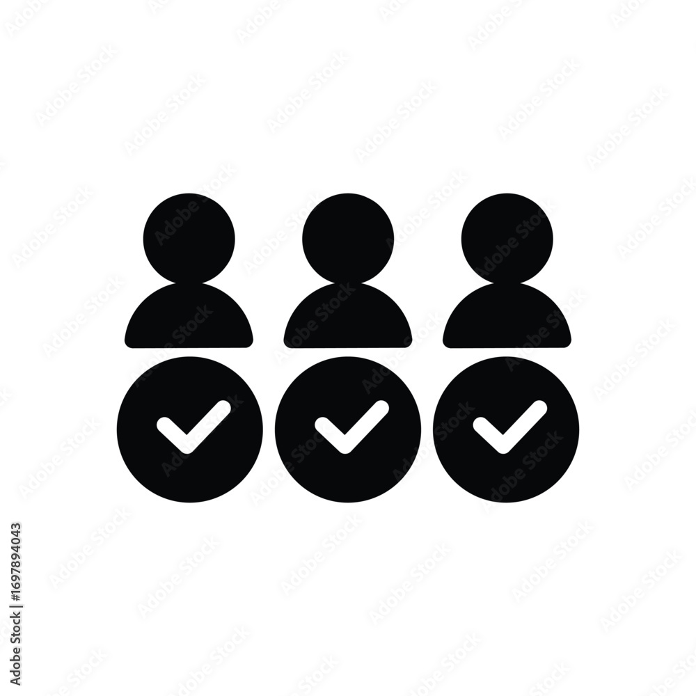 Poster competent team solid icon vector design good for web or mobile app
