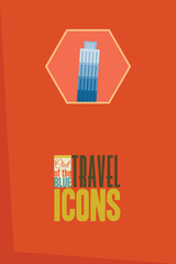 Vector illustration with travel and pissa tower