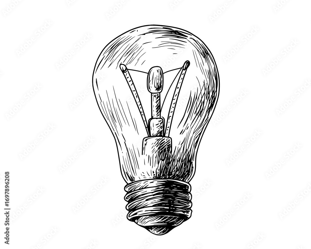 Poster the light bulb icon set has been illustrated in a hand drawn design style, designed for both web and