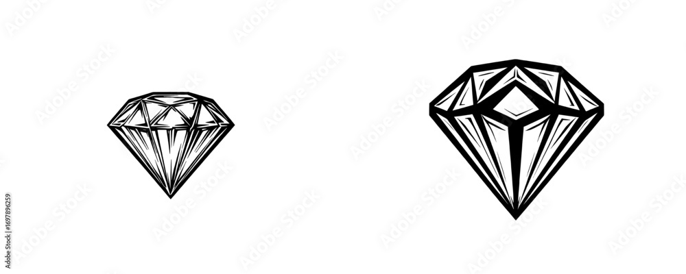 Poster this diamond icon is an illustration designed in a hand drawn style, intended for web and app use