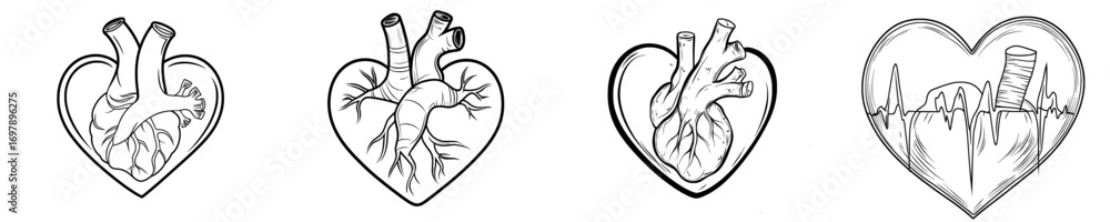 Poster the design of a love icon is an illustration created in a hand-drawn style, suitable for use on the 