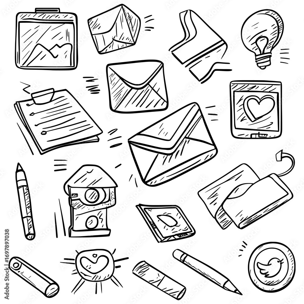 Aufkleber the interface icon set, designed for web or app applications, includes a range of icons for communic
