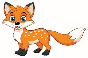 Friendly Cartoon Fox Character on White Background
