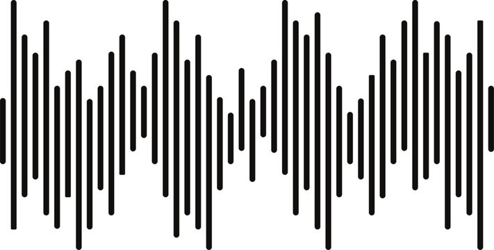 Black sound waves. Abstract music wave, radio signal frequency and digital voice visualisation. Tune equalizer vector set. Monochrome volume audio lines, soundwaves rhythm isolated