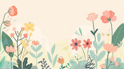 Naklejka premium Simple spring background designs, which can meet the needs of spring poster production, PPT page decoration, social media image matching, notebook materials, children's painting references, spring eve