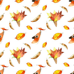 Obraz premium Cozy Fall Woodland Pattern seamless