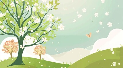 Simple spring background designs, which can meet the needs of spring poster production, PPT page decoration, social media image matching, notebook materials, children's painting references, spring eve