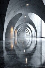 Abstract architecture background arched interior