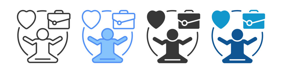 Work Life Balance Icon Set Multiple Style Collection