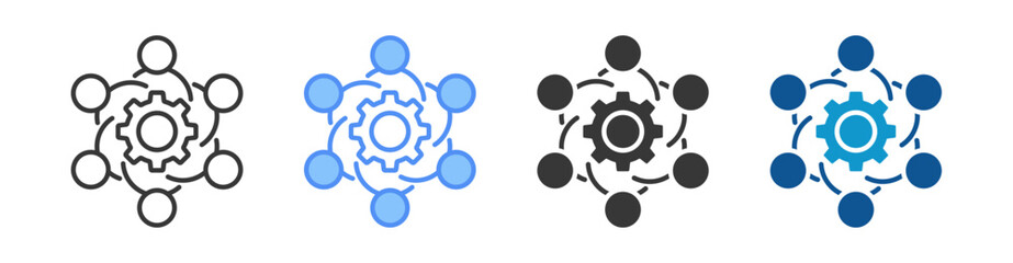 Team Building Icon Set Multiple Style Collection