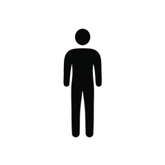 Two-dimensional black silhouette vector illustrations of a man 