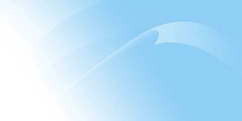 clean and calming abstract background minimalist design. Soft blue-to-white gradient with a bright white area that transitions into soothing light blue. Soft translucent curves flow across space