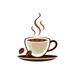 Obraz premium steaming hot drink in elegant cup with saucer cof