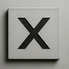 Concrete Letter X Texture Overlay - Minimalist Design