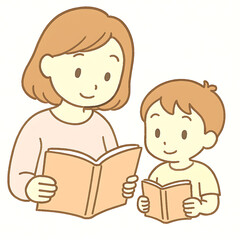 Sharing Stories Together mother and son enjoy a book