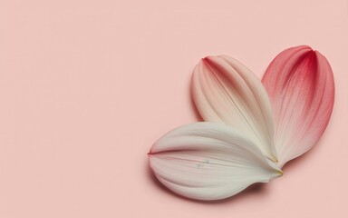 Closeup of flower petals on a pink background, creating a soft composition