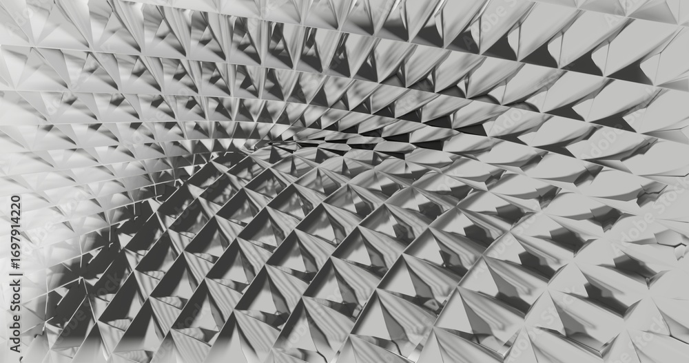 Poster abstract silver background geometric pattern of design 3d render