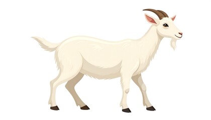 Fototapeta premium Side view of a cartoon goat