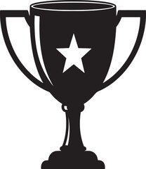 Black trophy with a star on a white background award prize