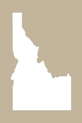 Vector graphic artwork suitable for print and web containing flat detailed map of IDAHO