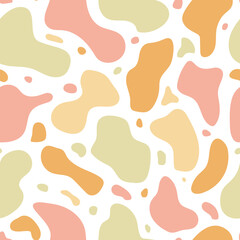 Seamless pattern with organic shapes in a pastel color palette. A stylish, trendy design