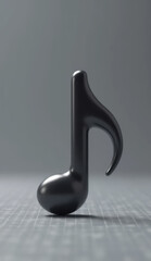 A single dark musical note rests on a textured surface