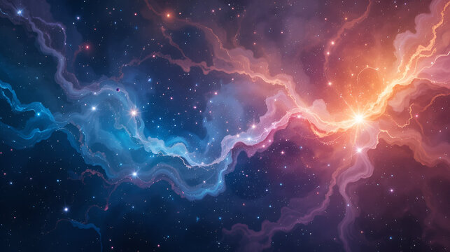 Celestial Symphony Abstract Cbackground osmic Dance of Vibrant Nebulae and Stars