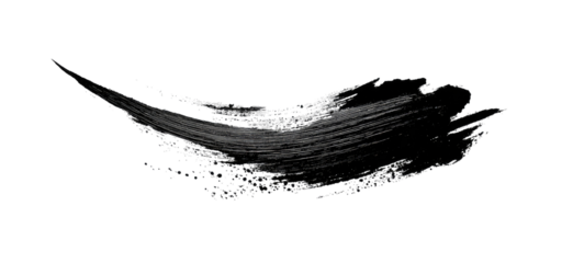 Abstract brushstroke of dark gray, textured, and streaked paint