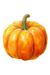 Watercolor halloween vibrant pumpkin illustration isolated on transparent background