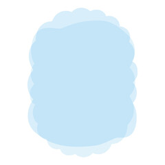 Light Blue Translucent Wavy Rectangular  Oval Frame with copy space isolated on transparent background.