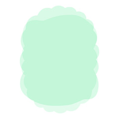 Soft Green Translucent Wavy Rectangular  Oval Frame with copy space isolated on transparent background.