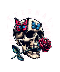 Skull Streetwear T Shirt Design