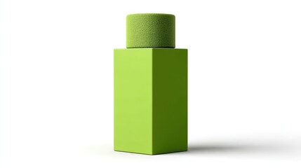 Fototapeta premium Green Rectangular Object with Textured Top