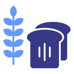 Bread flat blue icon
