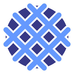 Waffle flat blue icon