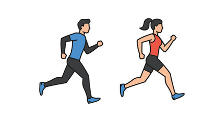 Fototapeta premium a man and woman jogging side by side outdoors