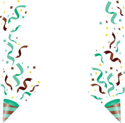 This party cracker set is perfect for a festive celebration. It contains confetti, ribbons, and paper tape, chocolate, mint, mint green, ice cream. / パーティークラッカーセット にぎやか お祝い 楽しい 華やか 紙吹雪 リボン 紙テープ チョコミント