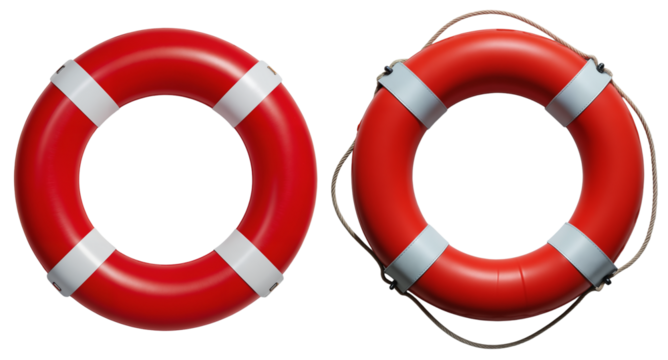 Marine Safety Flotation Ring – Realistic Lifesaver Illustration for Nautical Safety Guides and Emergency Preparedness Resources