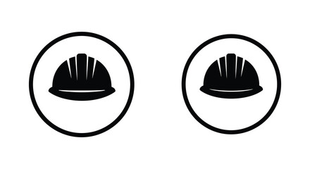 safety helmets depicted inside two oval shapes side by side