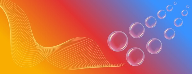  Abstract Gradient Wave Background with Floating Bubble Shapes