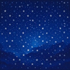 Night sky with stars and mountains