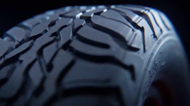 Close up of vehicle tire tread pattern for car truck or automobile