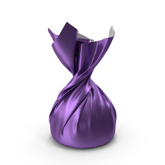 Shiny purple candy wrapper isolated on transparent background PNG