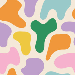 Seamless pattern with organic shapes in a stylish, colorful color palette. Trendy design