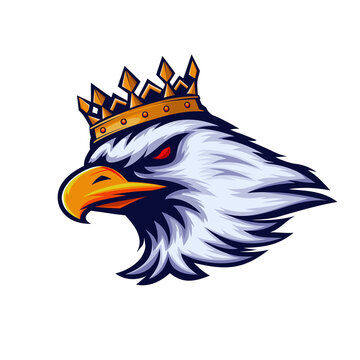Navy and Orange Esports Illustrative Gaming Eagle Logo