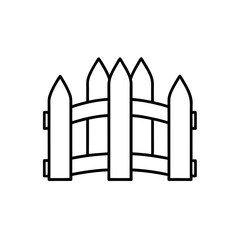 Outline drawing of a picket fence design on transparent background