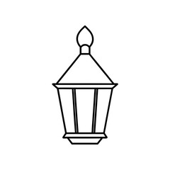 Illustration of an antique style lantern on transparent background