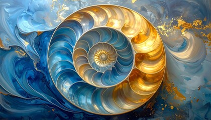 Golden spiral seashell