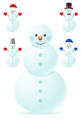christmas snowman person character cartoon stock vector illustration isolated on white background