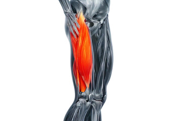 3D rendered Medical Illustration Anatomy - Inflamed Gastrocnemius. isolated on transparent or white background